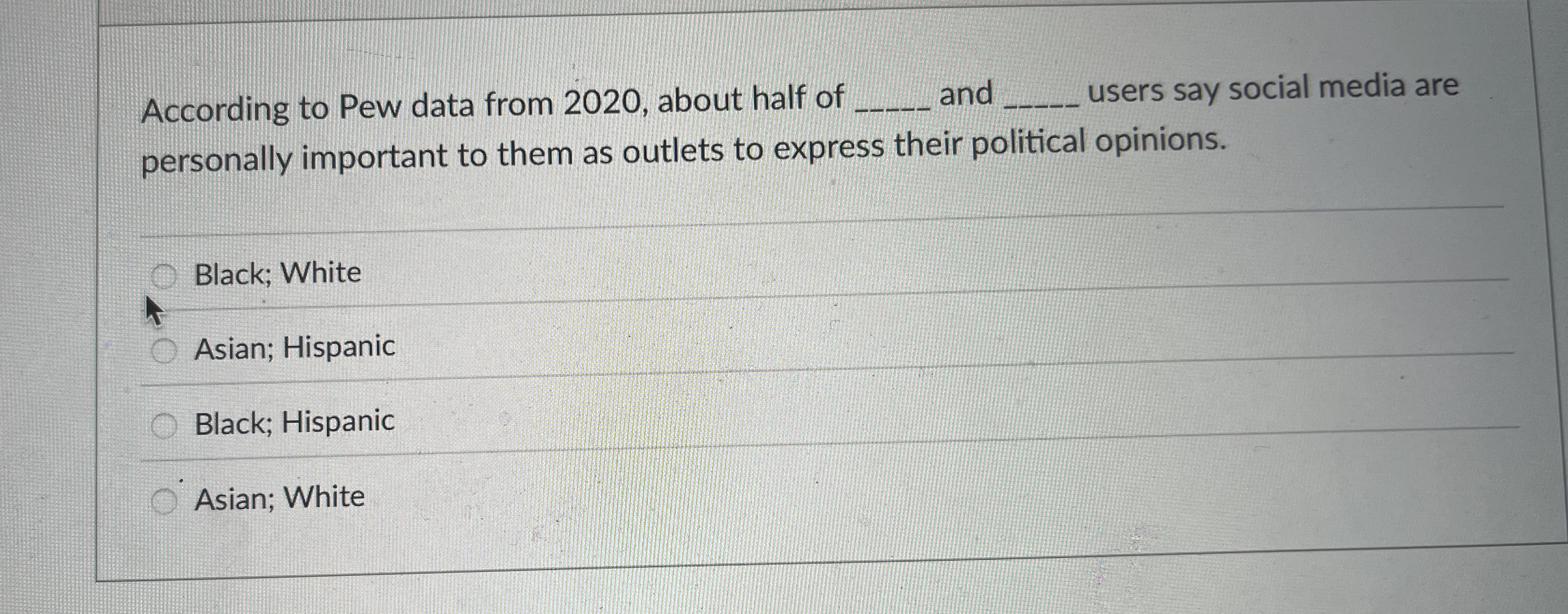 According to Pew data from 2 0 2 0 , about half