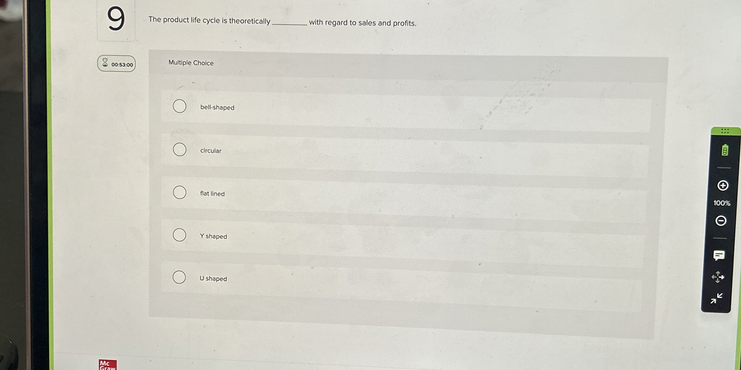 9 The product life cycle is theoretically with