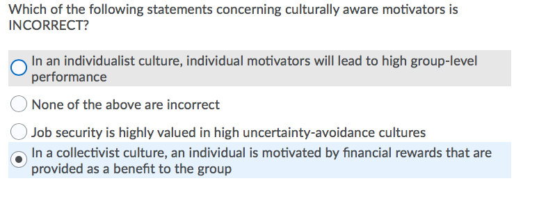 Which of the following statements concerning