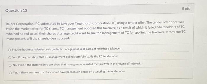 Question 10 5 pts Benny is a shareholder in ABC