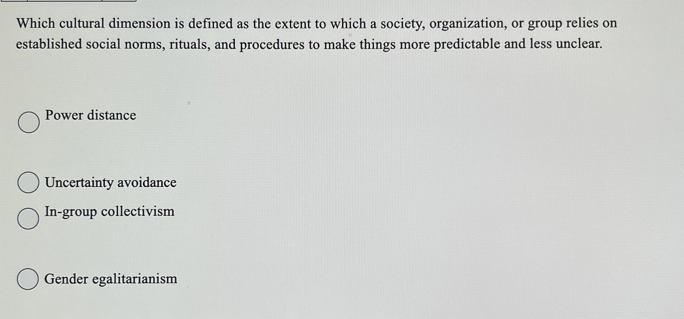 Which cultural dimension is defined as the extent