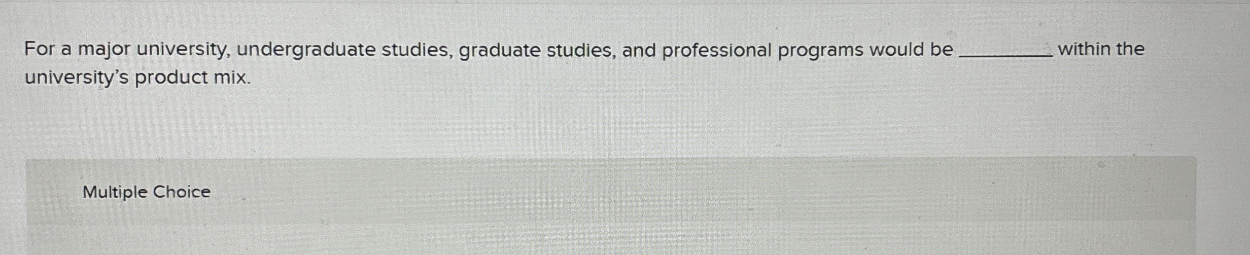 For a major university, undergraduate studies,