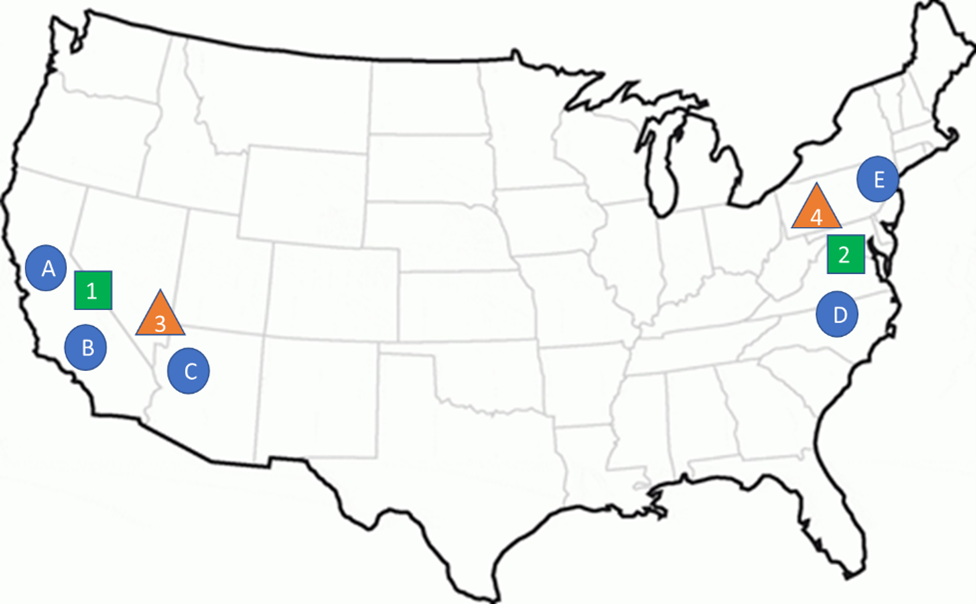 Consider a retailer that has 5 stores around the