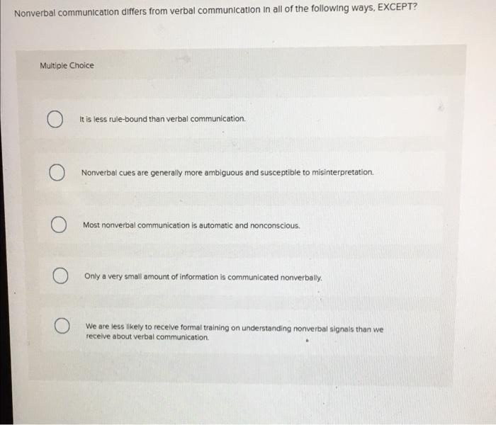 answer all or thumbs down Nonverbal communication