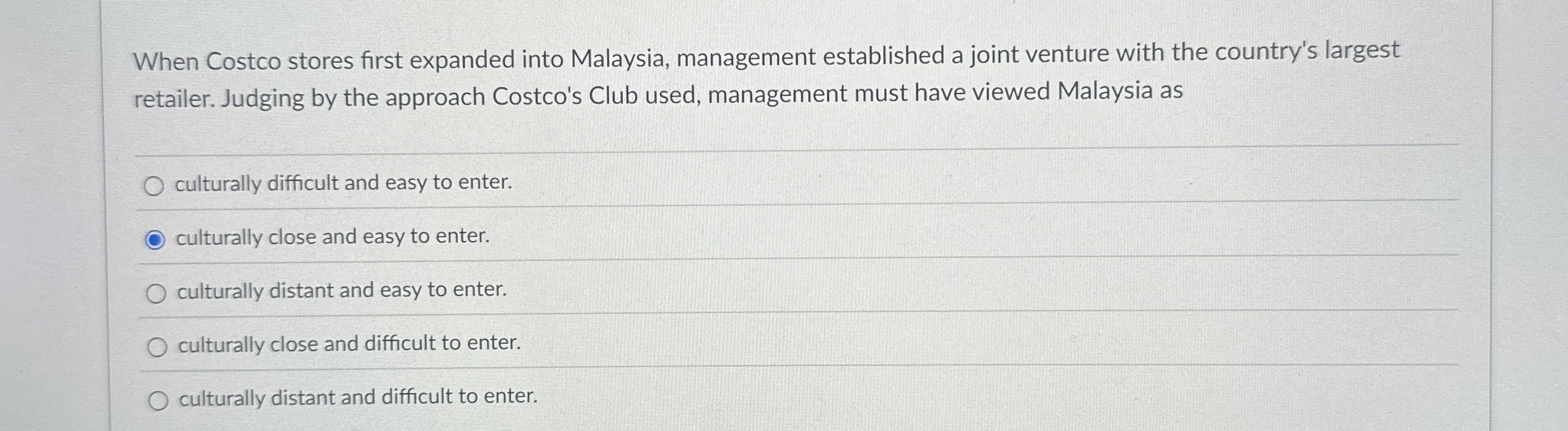 When Costco stores first expanded into Malaysia,