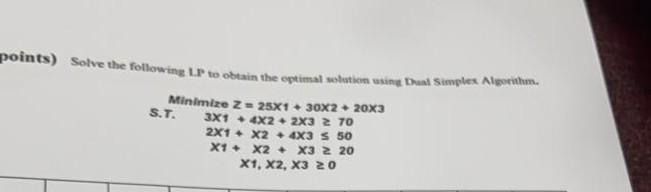 please solve it by hand points) Solve the