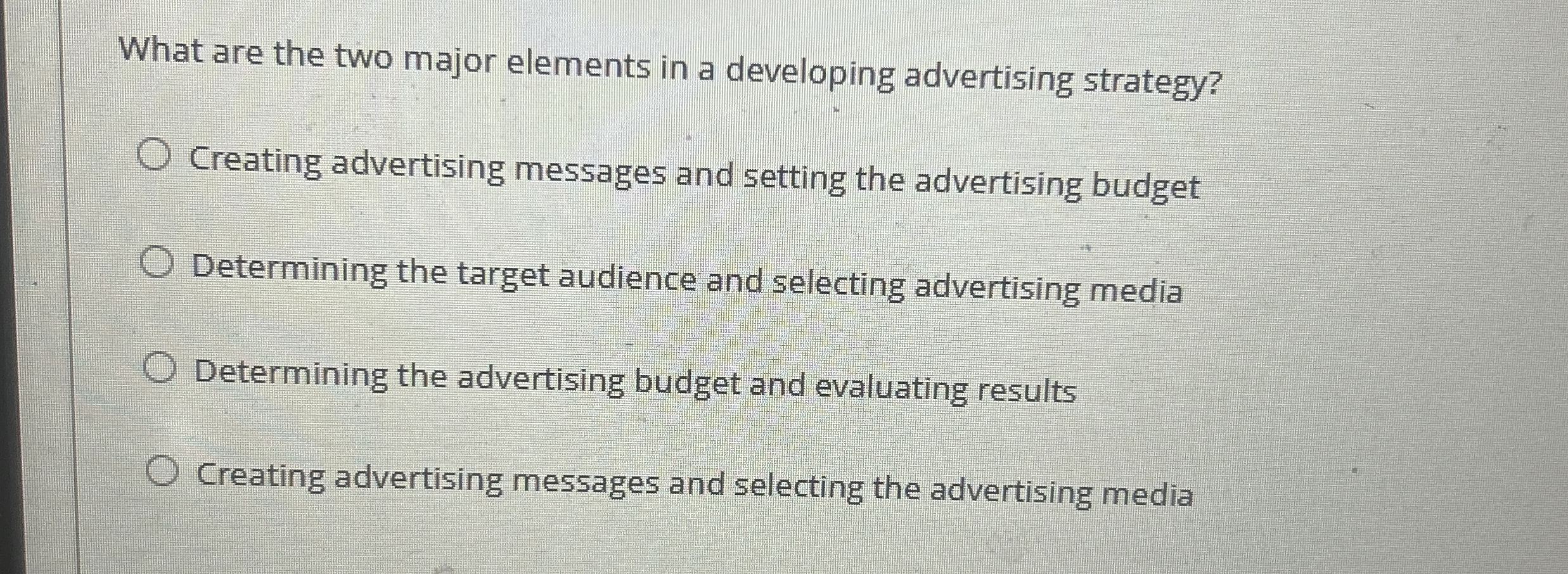 What are the two major elements in a developing