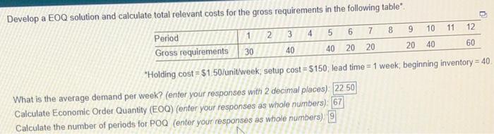 thank you, i will like Develop a EOQ solution and