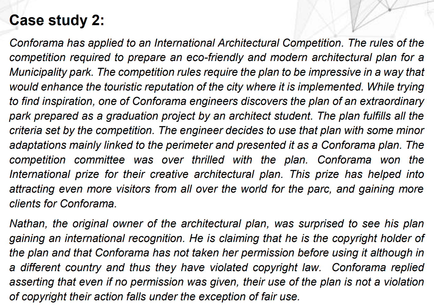 Questions 2: Issue 2: 2.1. Is the architectural
