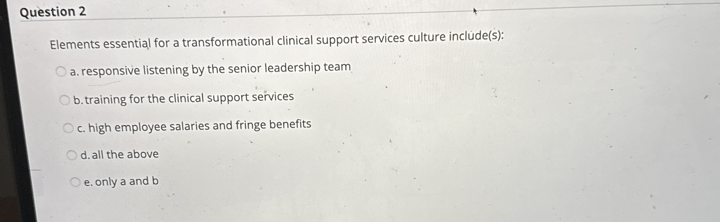 Question 2 Elements essential for a