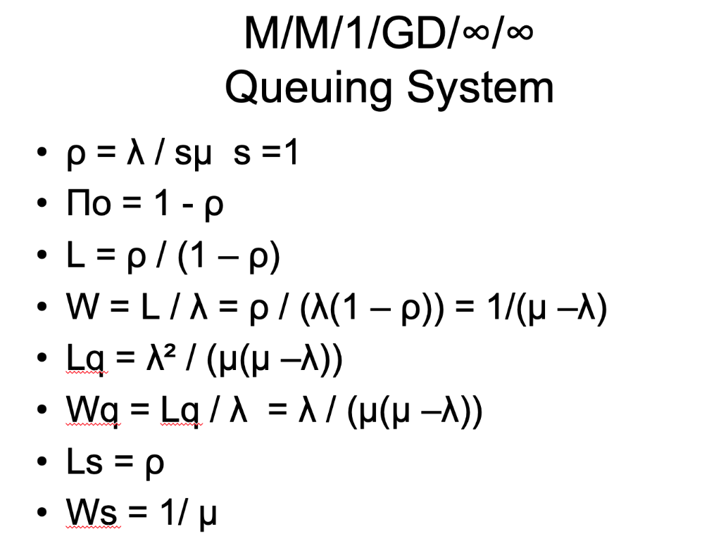 Please choose the appropriate(s) QUEUING THEORY