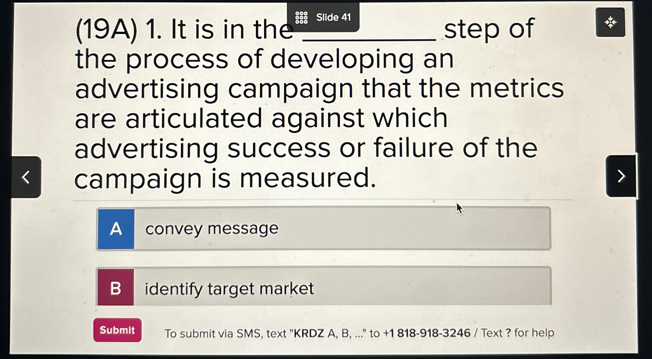 ( 1 9 A ) 1 . It is in the Slide 4 1 q , step of