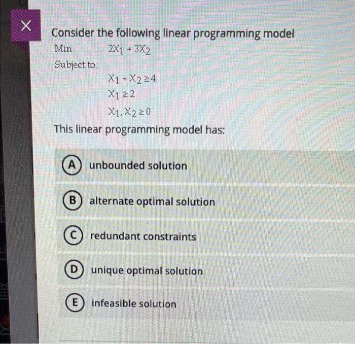 please help Consider the following linear
