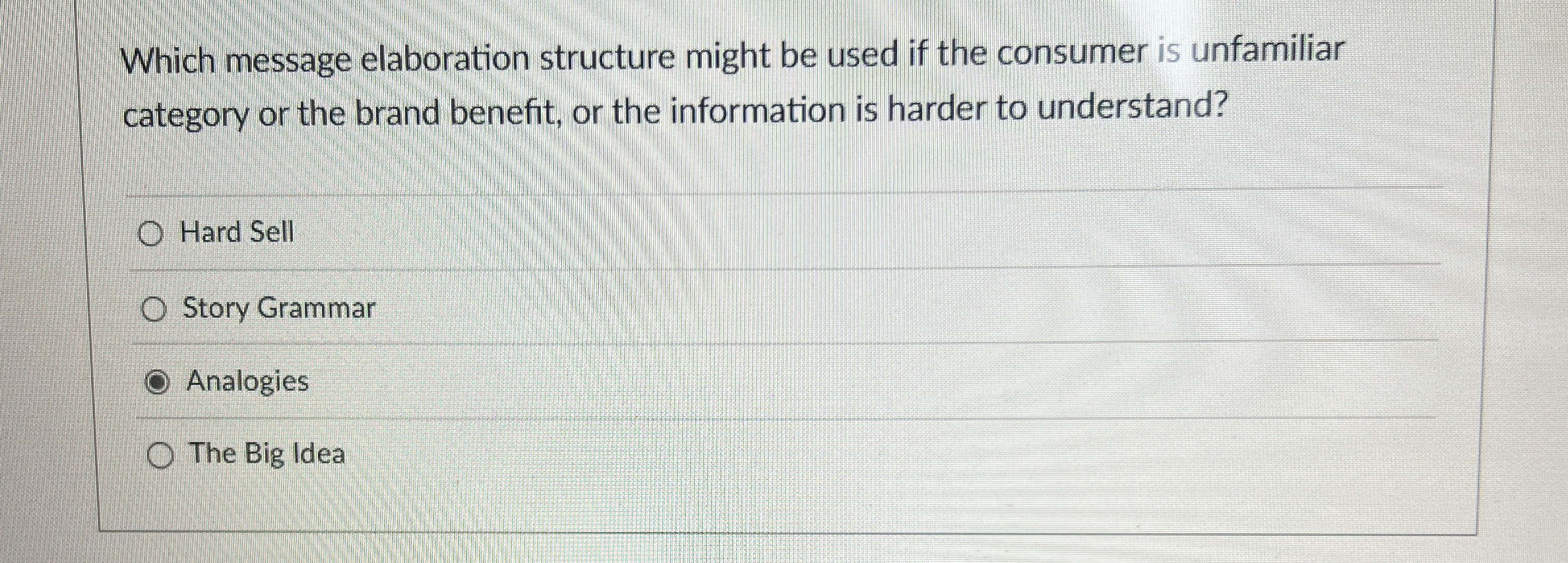 Which message elaboration structure might be used