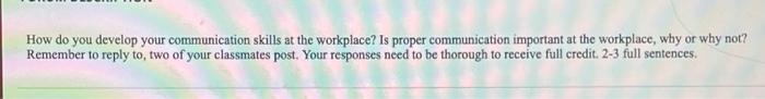 How do you develop your communication skills at