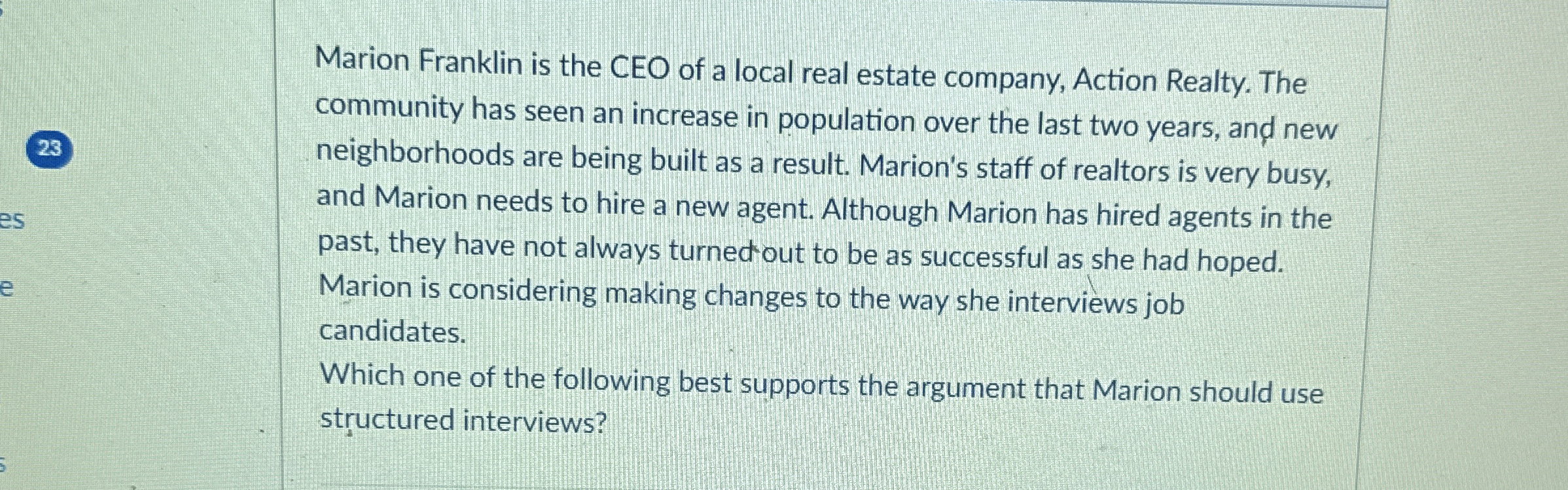 Marion Franklin is the CEO of a local real estate