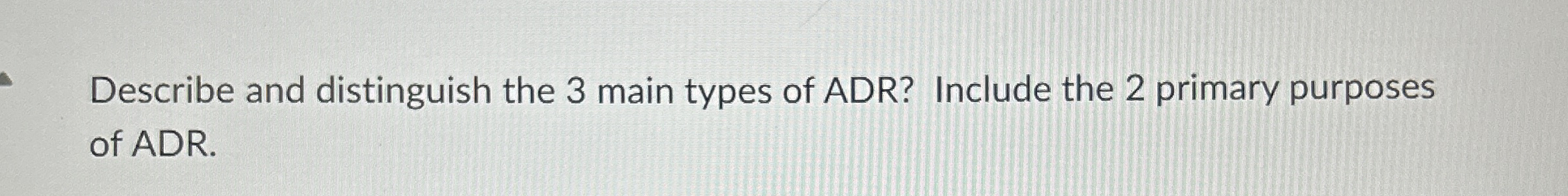 Describe and distinguish the 3 main types of ADR?
