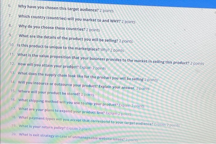 6. 00 9. Why have you chosen this target