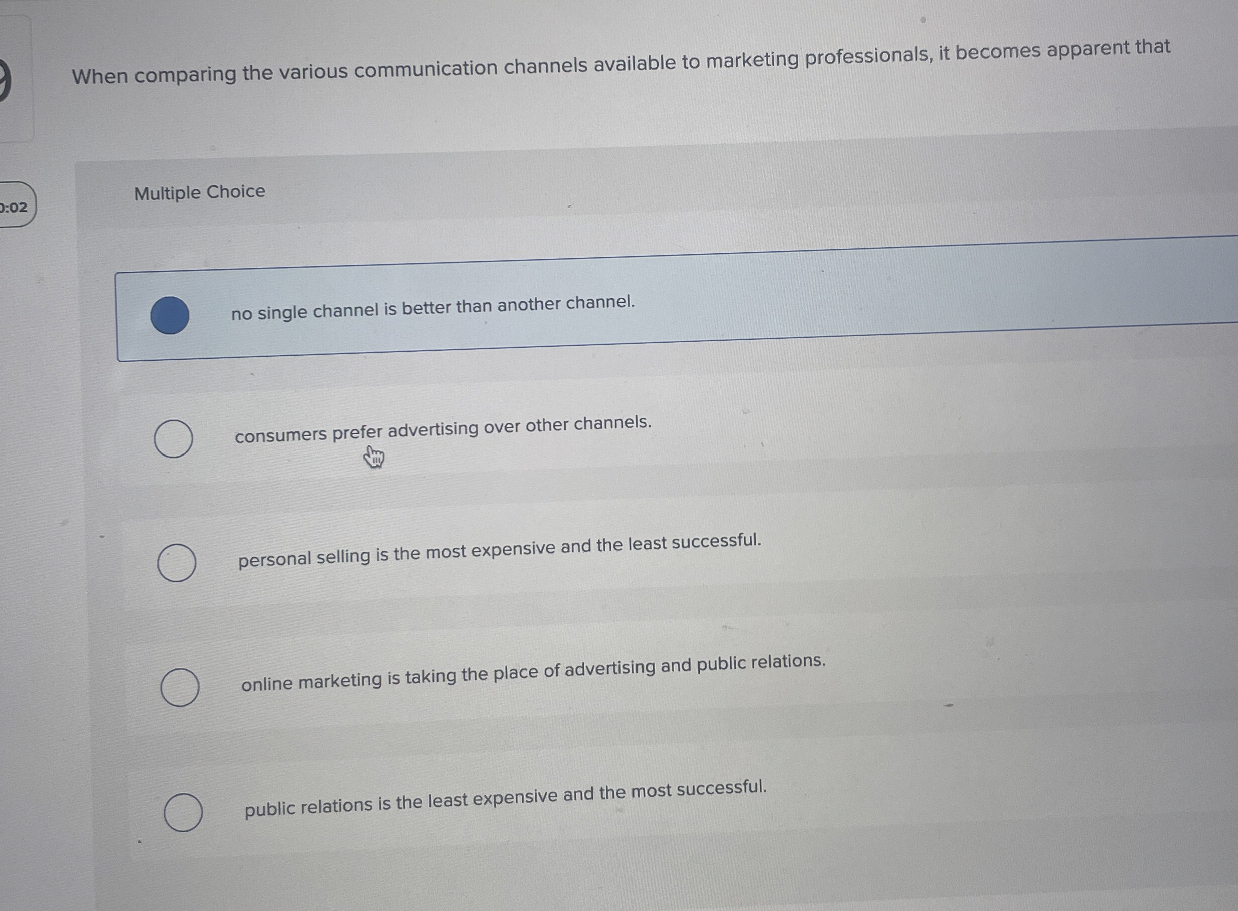 When comparing the various communication channels