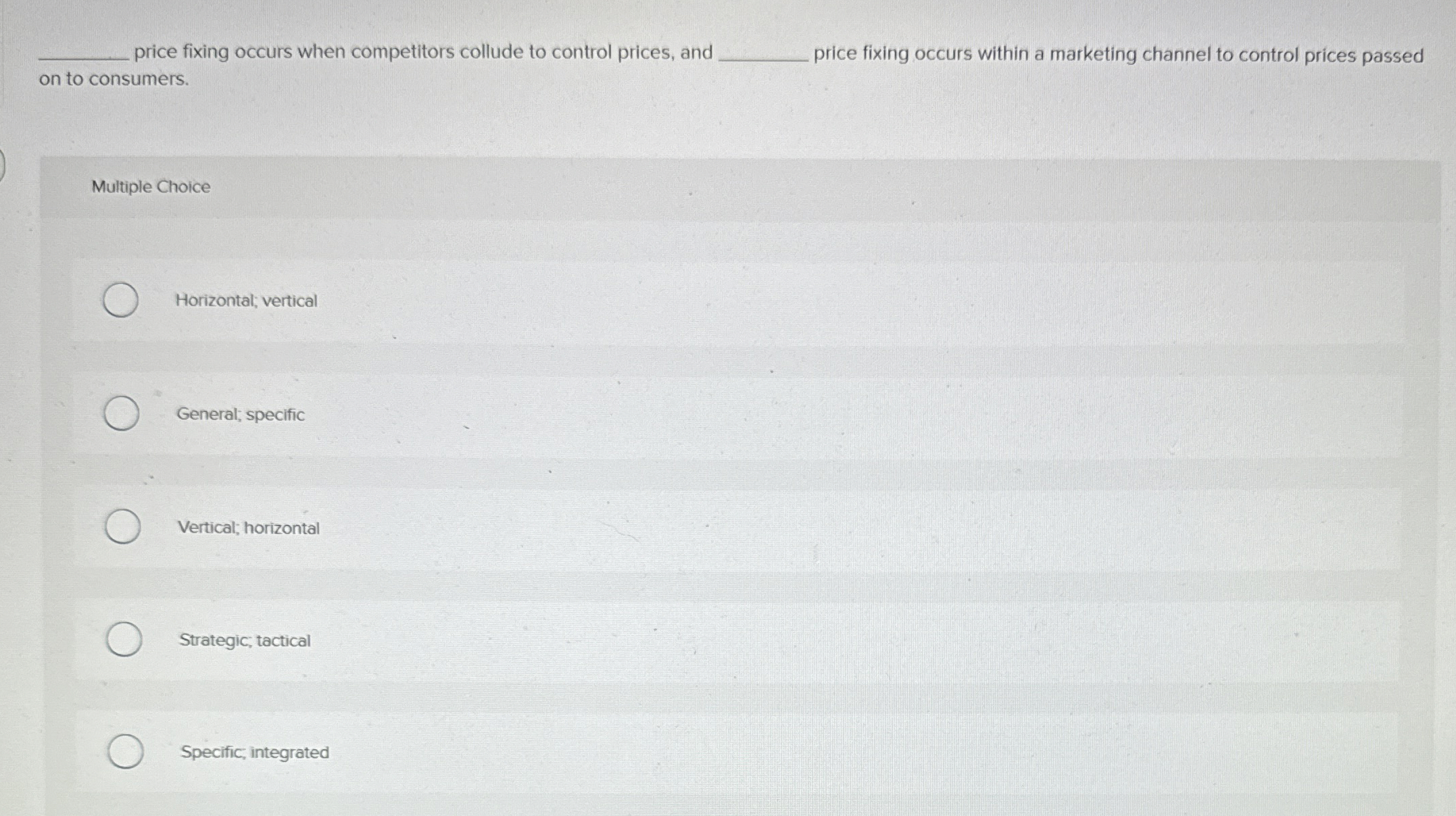 price fixing occurs when competitors collude to