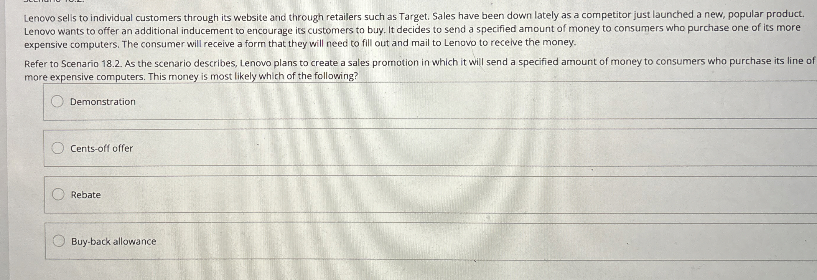 Lenovo sells to individual customers through its