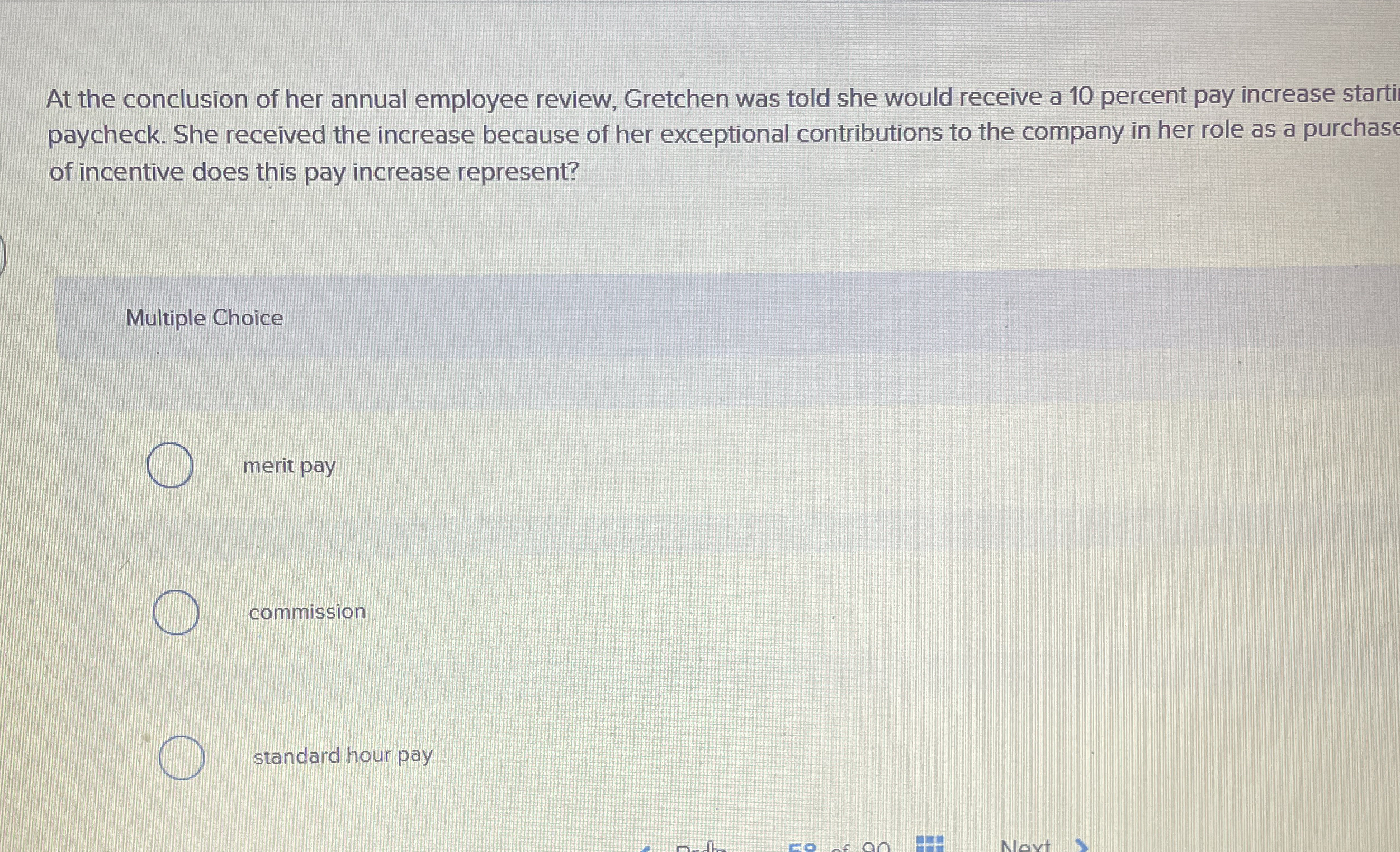 At the conclusion of her annual employee review,