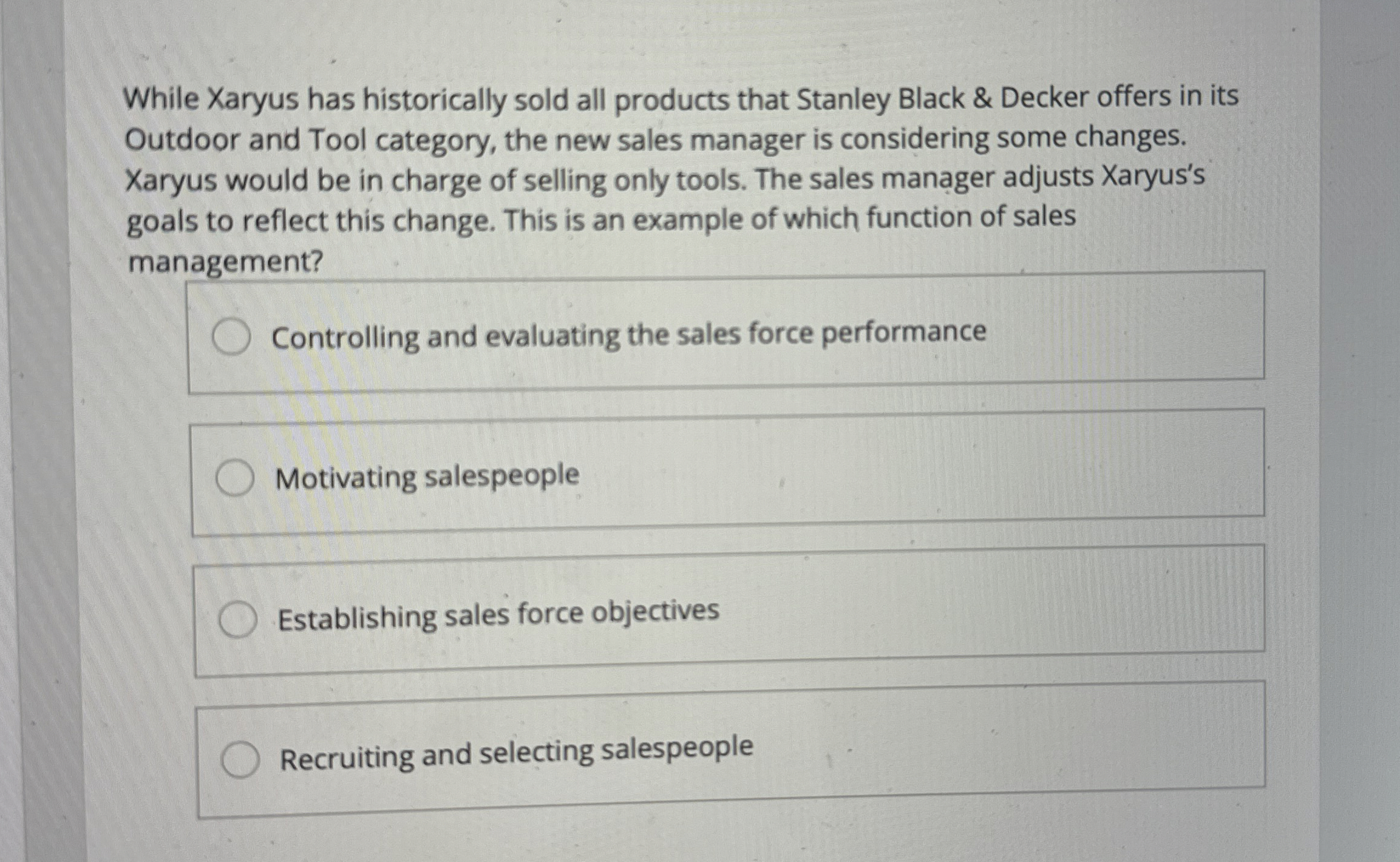 While Xaryus has historically sold all products