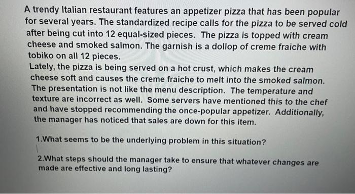 A trendy Italian restaurant features an appetizer