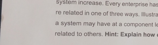 system increase. Every enterprise has re related