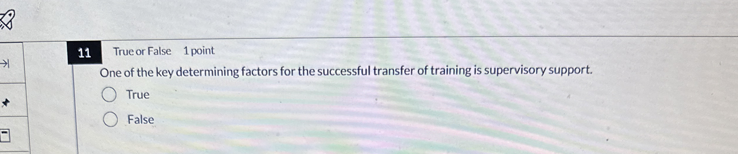 1 1 True or False 1 point One of the key
