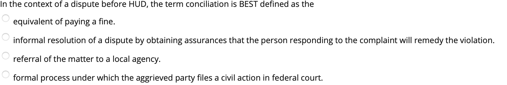 In the context of a dispute before HUD, the term