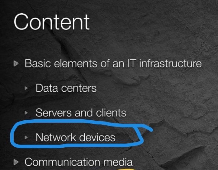 do a persentation about IT Infrastructure (just