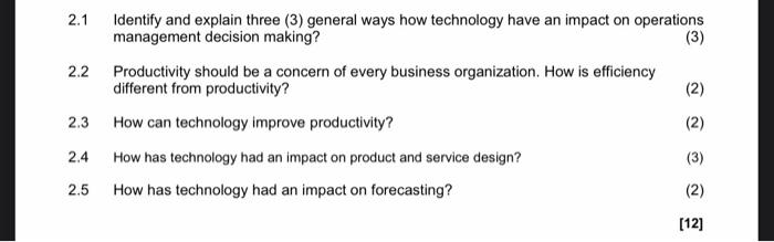 please answer all 2.1 2.2 Identify and explain