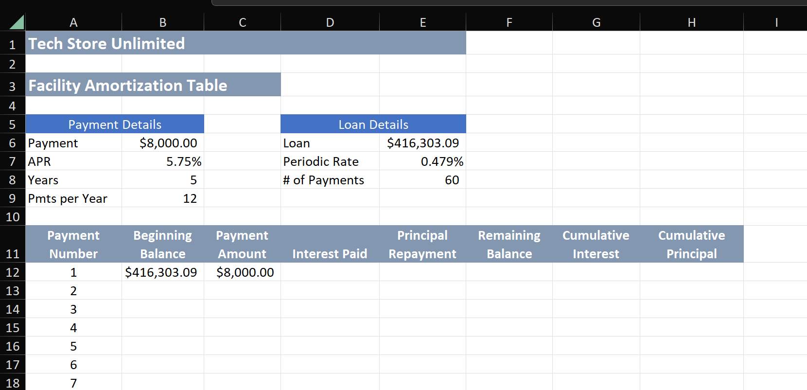 2 3 ) Use the IPMT function in cell D 1 2 to