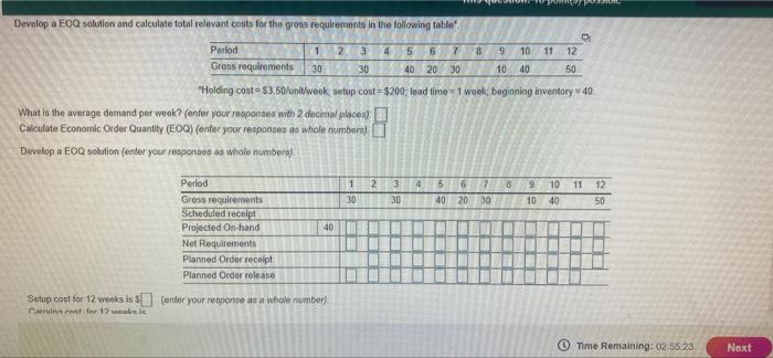 Develop a EO solution and calculate total