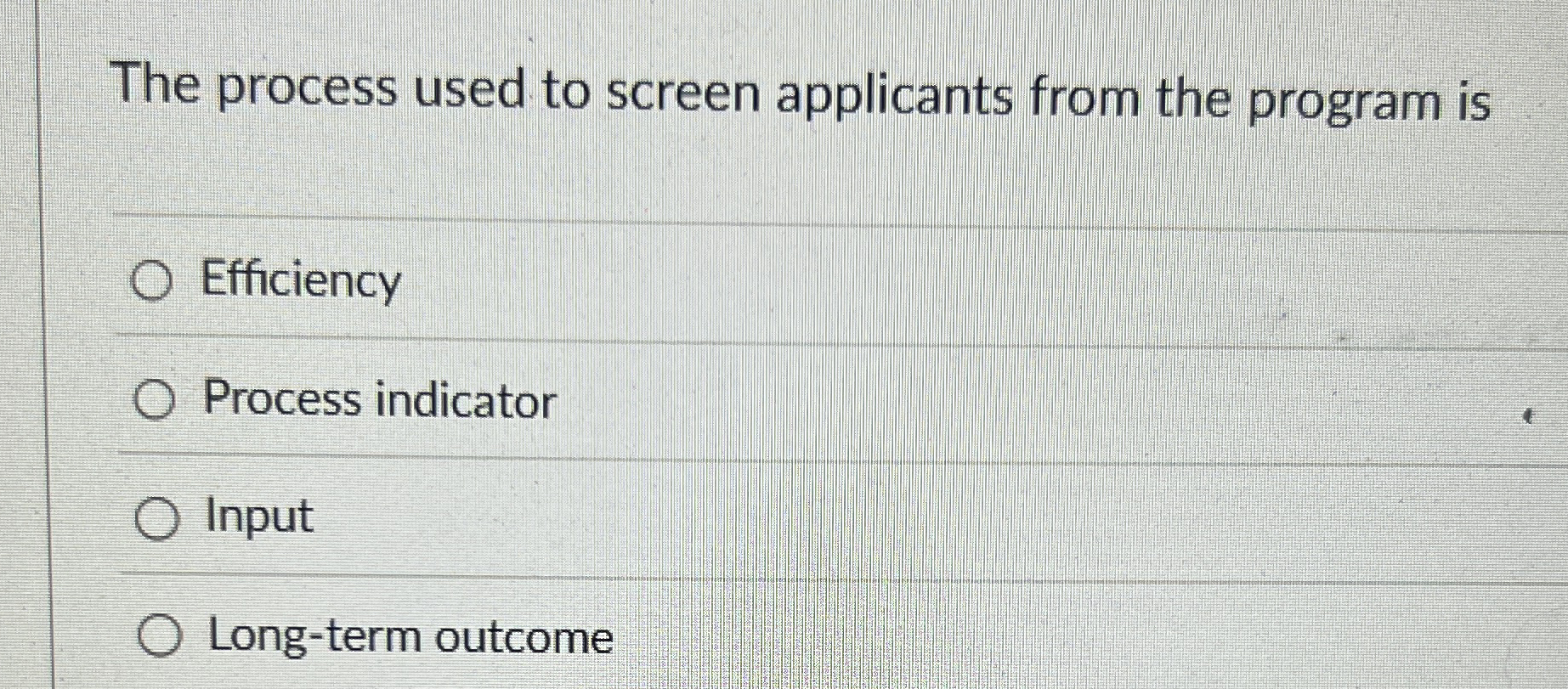 The process used to screen applicants from the