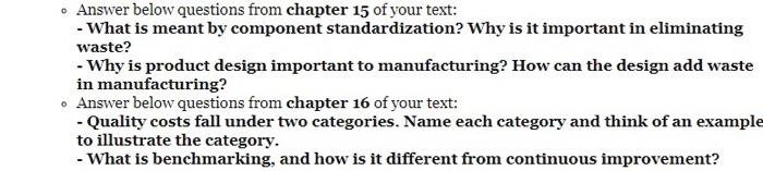 These questions are based on chapter "lean