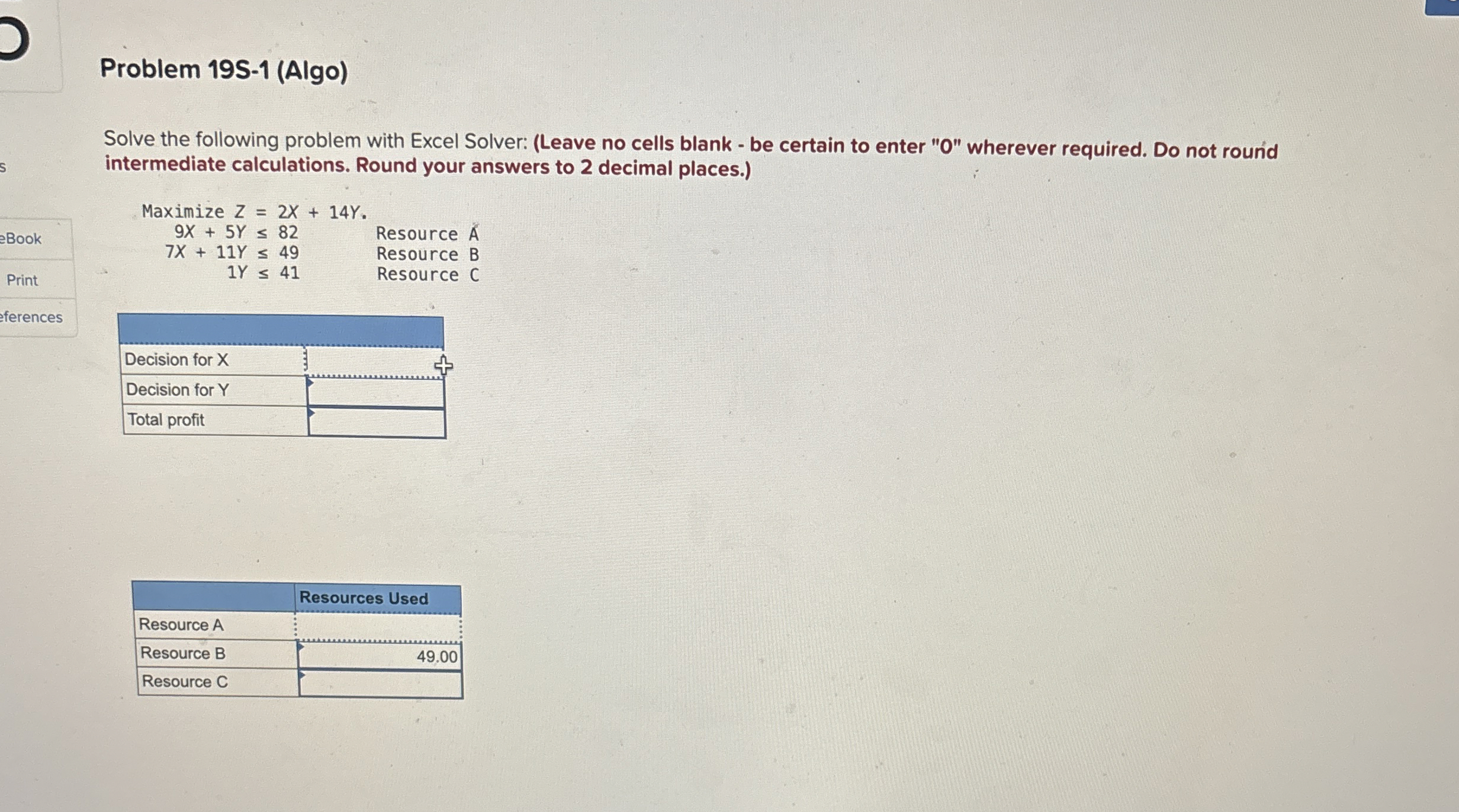 Problem 1 9 S - 1 ( Algo ) Solve the following