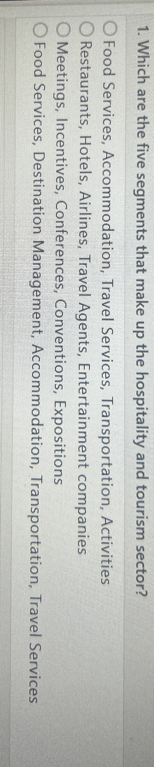 Which are the five segments that make up the