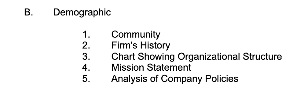 CAN I HAVE AN EXAMPLE OF A DEMOGRAPHIC