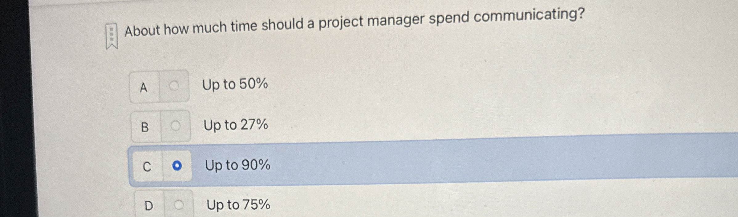About how much time should a project manager