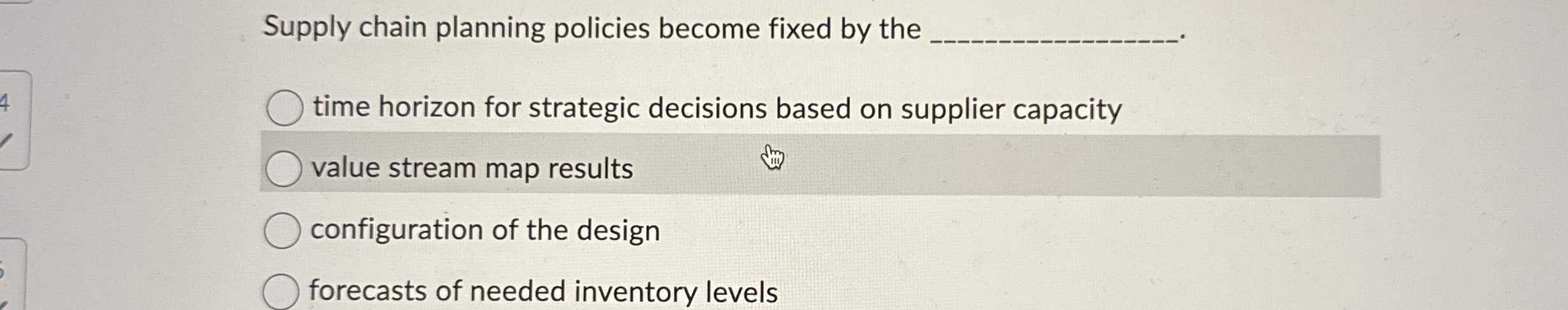 Supply chain planning policies become fixed by