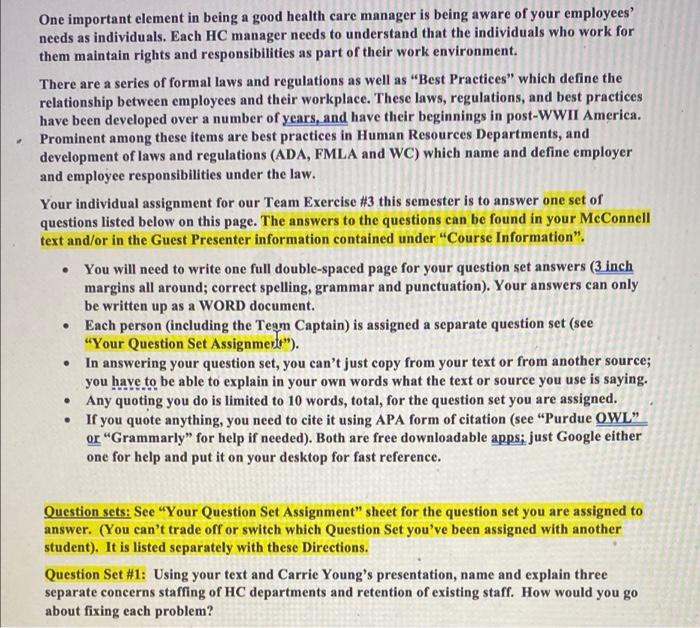 can you please answer question set 1 One