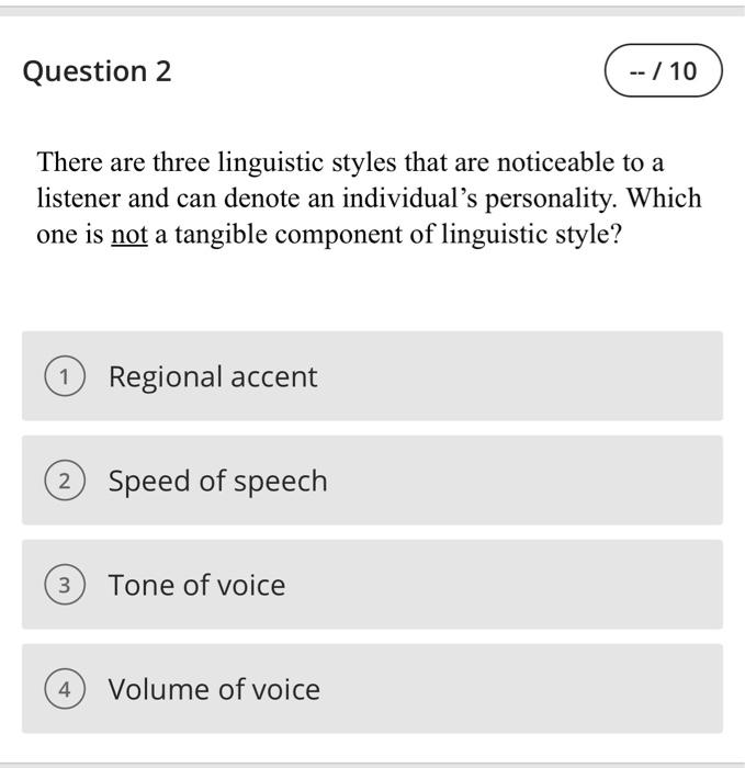 answer all questions Question 1 -- / 10 What is