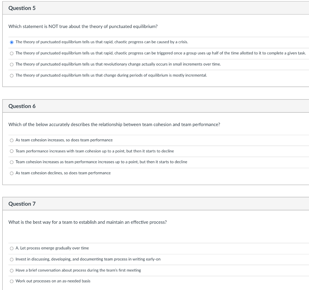 Question 5 Which statement is NOT true about the