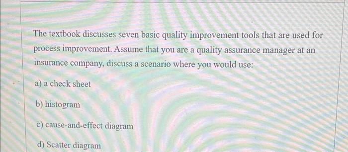 The textbook discusses seven basic quality