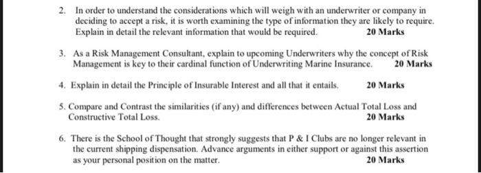 2. In order to understand the considerations