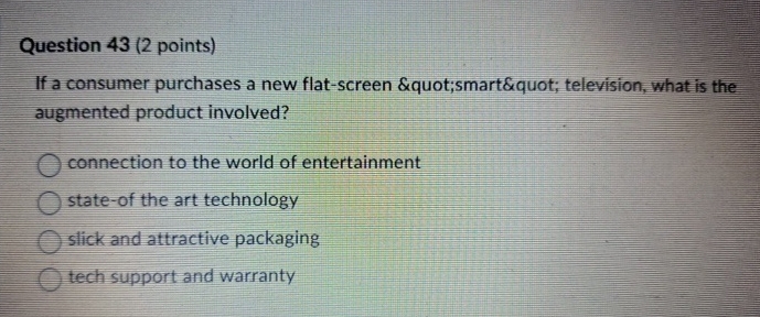 Question 4 3 ( 2 points ) If a consumer purchases