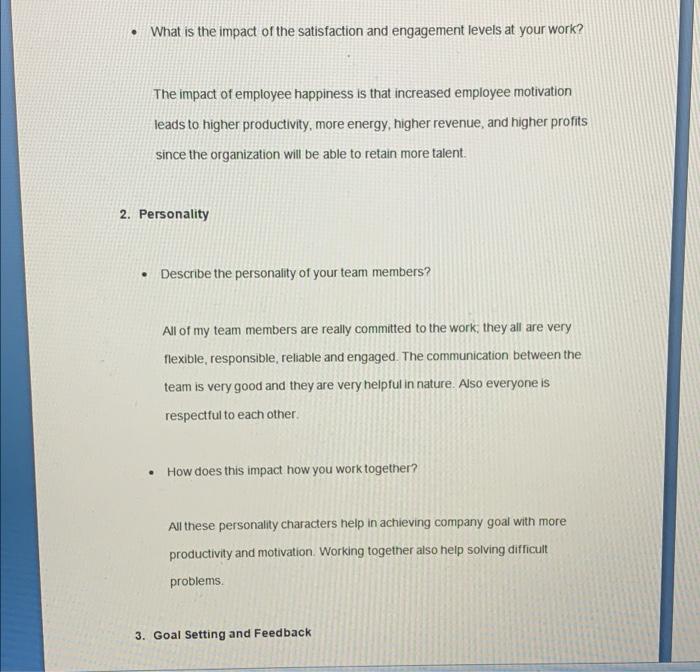 based on this interview question and answer write