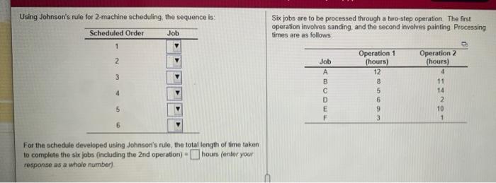 Using Johnson's rule for 2-machine scheduling,